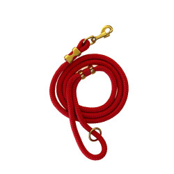 Handgefertigte Hundeleine Marine-Tau 10 mm – Messingbeschläge