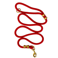 Handgefertigte Hundeleine Marine-Tau 10 mm – Messingbeschläge