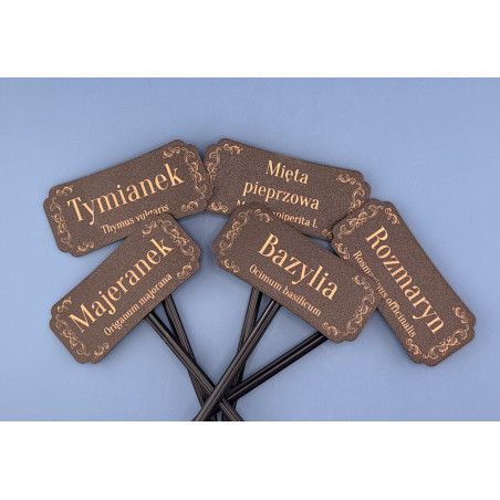 Personalizowana tabliczka do roślin z grawerem | Etykieta do roślin