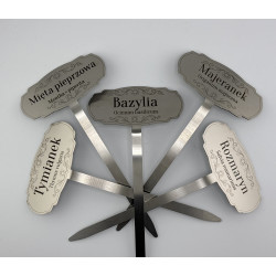 Set of 5 Stainless Steel Herb Labels